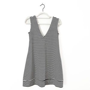 HATCH Bedford Stripe V-Neck Mini Dress with Pockets - Maternity Size Small